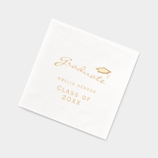 Elegant Class of Graduate Cap Abschluss Servietten Mit Folie (Links)
