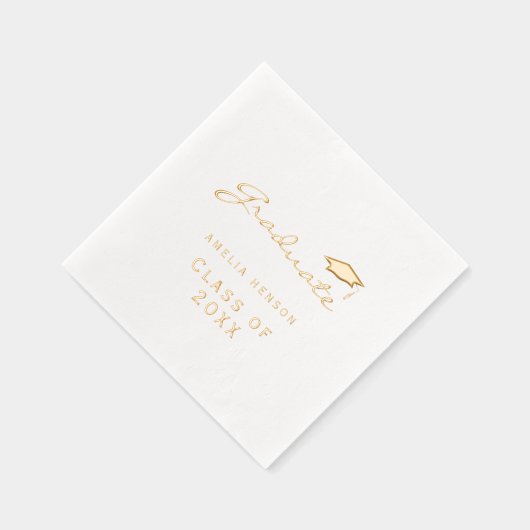 Elegant Class of Graduate Cap Abschluss Servietten Mit Folie (Rechts)