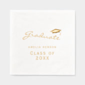 Elegant Class of Graduate Cap Abschluss Servietten Mit Folie (Vorderseite)