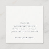 ELEGANT CLASSA AQUA DUSKY BLAUE GOLD AGATE GEODE QUADRATISCHE VISITENKARTE (Rückseite)