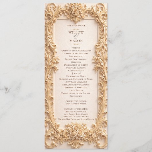Elegant Classic Baroque Frame Wedding Program Programm (Vorderseite)