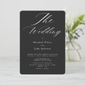 Elegant Classic Black and White QR code Wedding Einladung (Stehend Vorderseite)