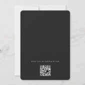 Elegant Classic Black and White QR code Wedding Einladung (Rückseite)