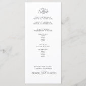 Elegant Classic Black & White Calligraphy Wedding Programm (Rückseite)