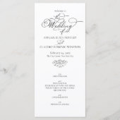 Elegant Classic Black & White Calligraphy Wedding Programm (Vorderseite)