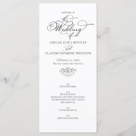 Elegant Classic Black & White Calligraphy Wedding Programm