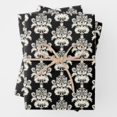 Elegant Classic Black White Damask Geschenkpapier Set (Beispiel)