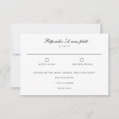Elegant Classic Black White Wedding Meal Choice  RSVP Karte (Vorderseite)