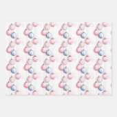 Elegant Classic Blue Pink Pastel Weihnachten Geschenkpapier Set (Vorderseite 3)