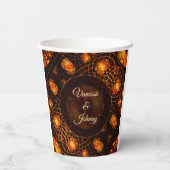 Elegant Classic Boho Modern Gold #901 Wedding Pappbecher (Rückseite)