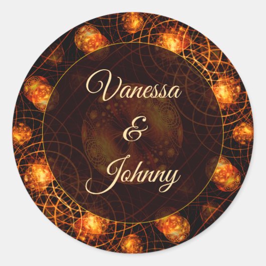 Elegant Classic Boho Modern Gold #901 Wedding Runder Aufkleber (Vorderseite)