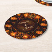 Elegant Classic Boho Modern Gold #901 Wedding Runder Pappuntersetzer (Angewinkelt)