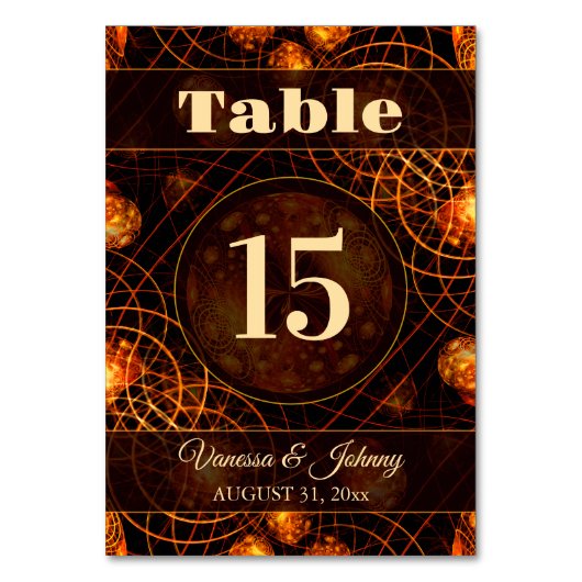 Elegant Classic Boho Modern Gold #901 Wedding Tischnummer (Vorderseite)