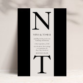 Elegant Classic Bold Monogram Typografy Wedding Einladung