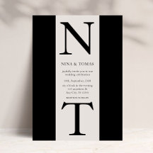 Elegant Classic Bold Monogram Typografy Wedding