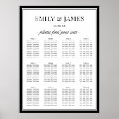 Elegant Classic Border Wedding Seating Chart Poster (Vorne)