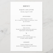 Elegant Classic Budget Wedding Menu Flyer (Vorne)