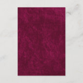 Elegant Classic Burgundy Berry Wedding Details Begleitkarte (Rückseite)