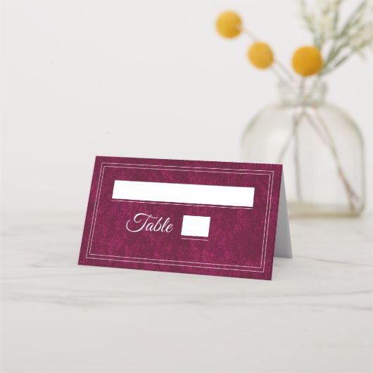 Elegant Classic Burgundy Berry Wedding Platzkarte (Vorderseite)