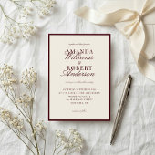 Elegant Classic Burgundy Old Money Wedding Einladung