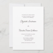 elegant classic calligraphy scripted wedding einladung (Vorderseite)