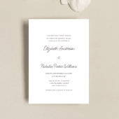elegant classic calligraphy scripted wedding  einladung