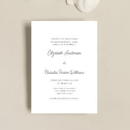 elegant classic calligraphy scripted wedding einladung
