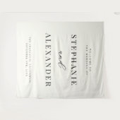 Elegant Classic Custom Fabric Wedding Welcome Sign Wandteppich (Vorderseite (Horizontal))