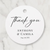 Elegant Classic Danke Hochzeit Geschenkanhänger (Vorderseite)