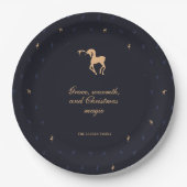 Elegant classic dark blue paper plate pappteller (Vorderseite)