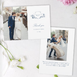 Elegant Classic Dusty Blue Dankeskarte