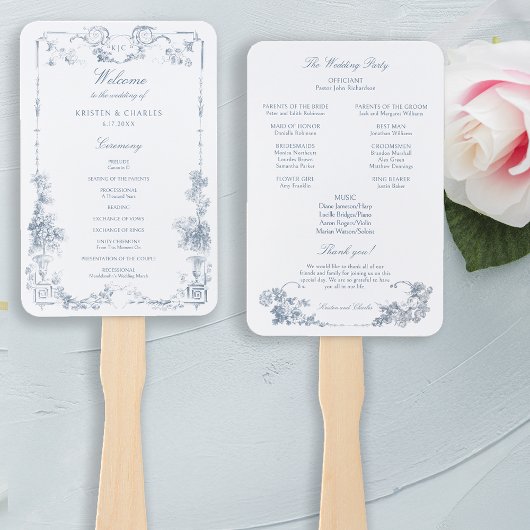 Elegant Classic Dusty Blue Fächer