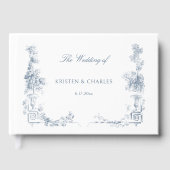 Elegant Classic Dusty Blue Gästebuch (Vorderseite)