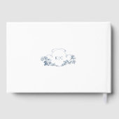 Elegant Classic Dusty Blue Gästebuch (Rückseite)