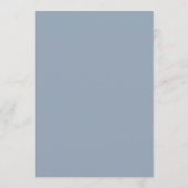 Elegant Classic Dusty Blue Menükarte (Rückseite)