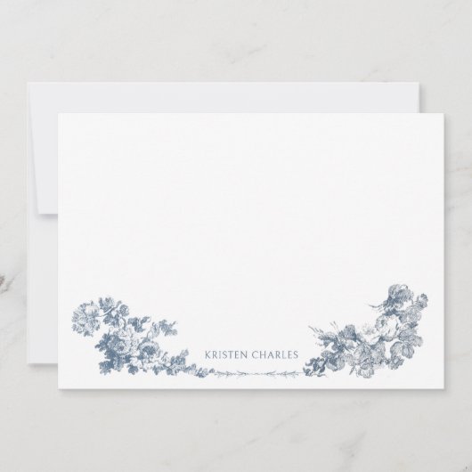 Elegant Classic Dusty Blue Mitteilungskarte (Vorderseite)