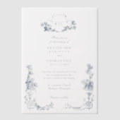 Elegant Classic Dusty Blue Pergament Einladungen (Vorderseite)