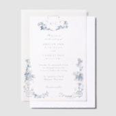 Elegant Classic Dusty Blue Pergament Einladungen (Versetzt)