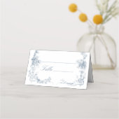 Elegant Classic Dusty Blue Platzkarte (Vorderseite)