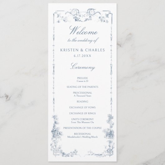 Elegant Classic Dusty Blue Programm (Vorderseite)