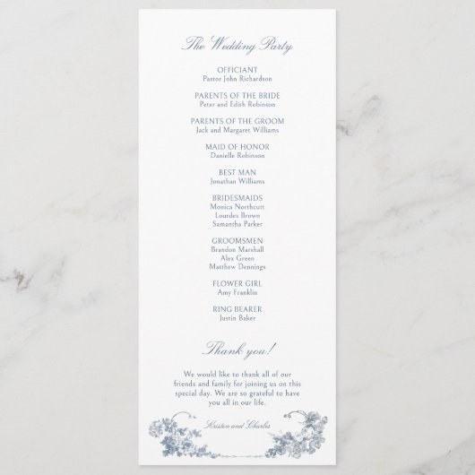 Elegant Classic Dusty Blue Programm (Rückseite)