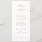 Elegant Classic Dusty Rose Border Script Wedding Menükarte (Vorderseite)