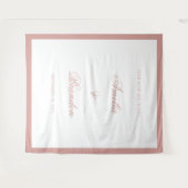 Elegant Classic Dusty Rose Border Wedding Backdrop Wandteppich (Vorderseite (Horizontal))