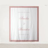 Elegant Classic Dusty Rose Border Wedding Backdrop Wandteppich (Vorderseite)