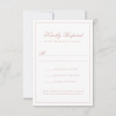 Elegant Classic Dusty Rose Monogram Script Wedding RSVP Karte (Vorderseite)