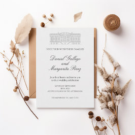 Elegant Classic Estate Illustration Wedding Invita Einladung