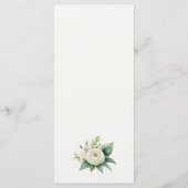 Elegant Classic Floral Botanical Greenery Wedding Menükarte (Rückseite)