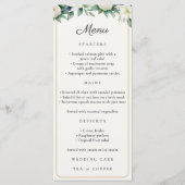 Elegant Classic Floral Botanical Greenery Wedding Menükarte (Vorderseite)