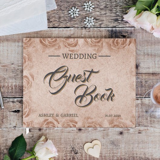 Elegant Classic Floral Rustic Wedding Guest Book 3 Gästebuch