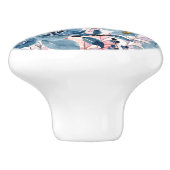 Elegant Classic Florals Blau, Mauve, Pink Keramikknauf (Seitenansicht)